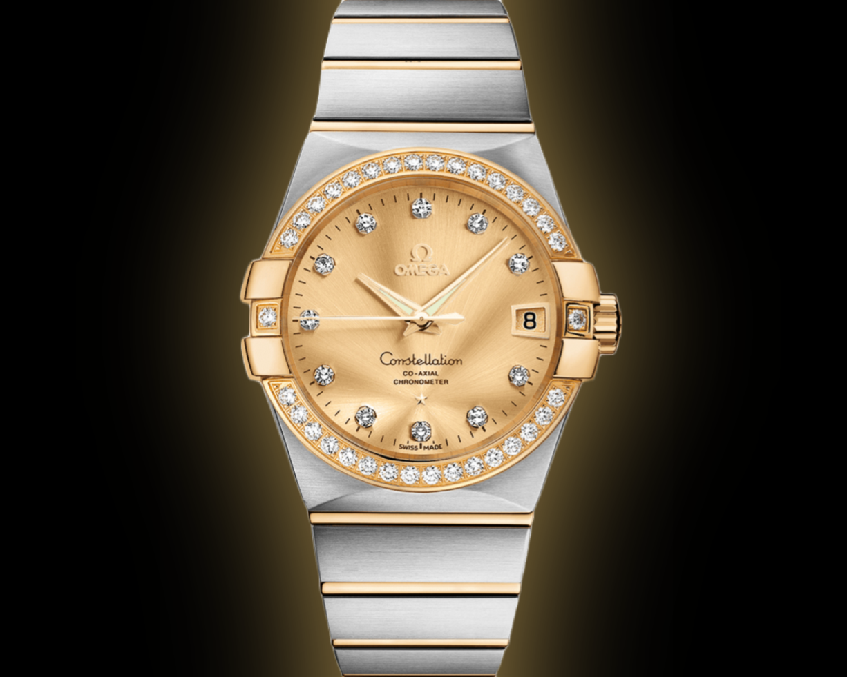 Omega Constellation 38 123.25 Gold Tone Dial, Stainless Steel