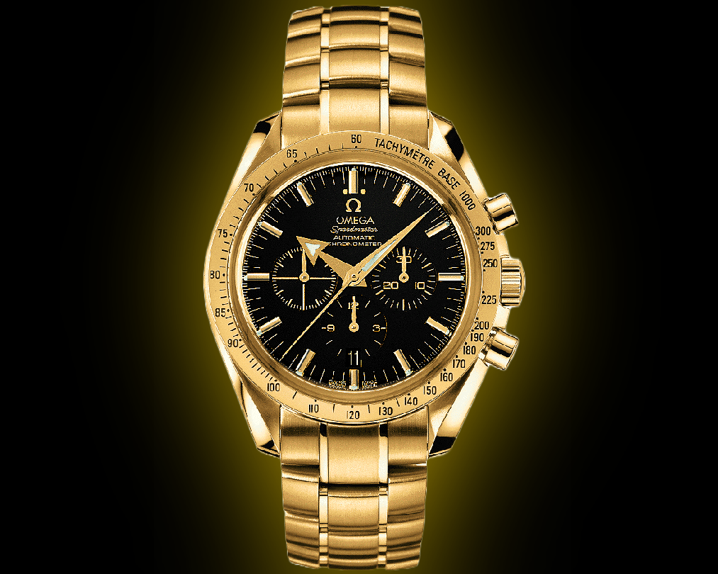 Omega Speedmaster Broad Arrow 3151.50 Black Dial, Yellow Gold