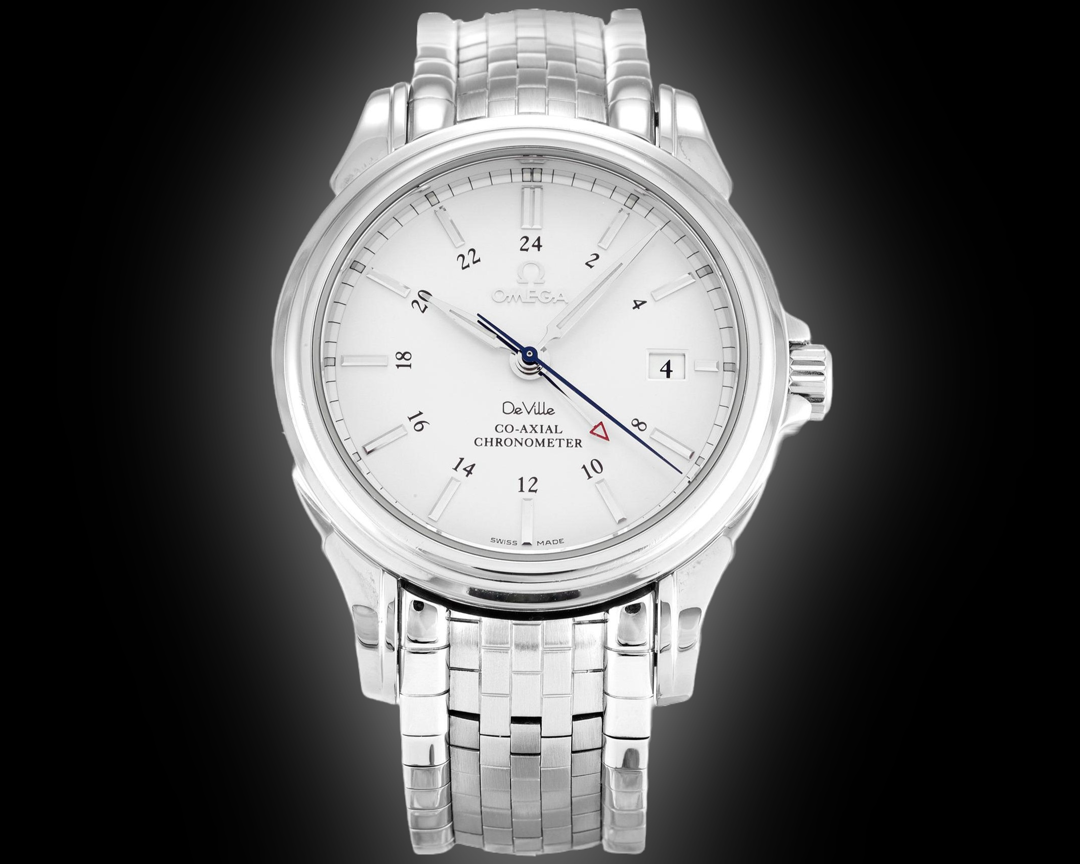Omega De Ville 38.7 4533.31 Silver Dial, Stainless Steel, GMT, Co