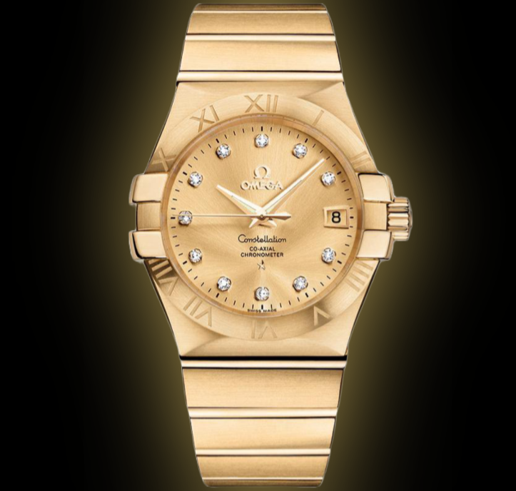 Omega Constellation 35 123.50 Champagne Dial, 18kt Yellow Gold