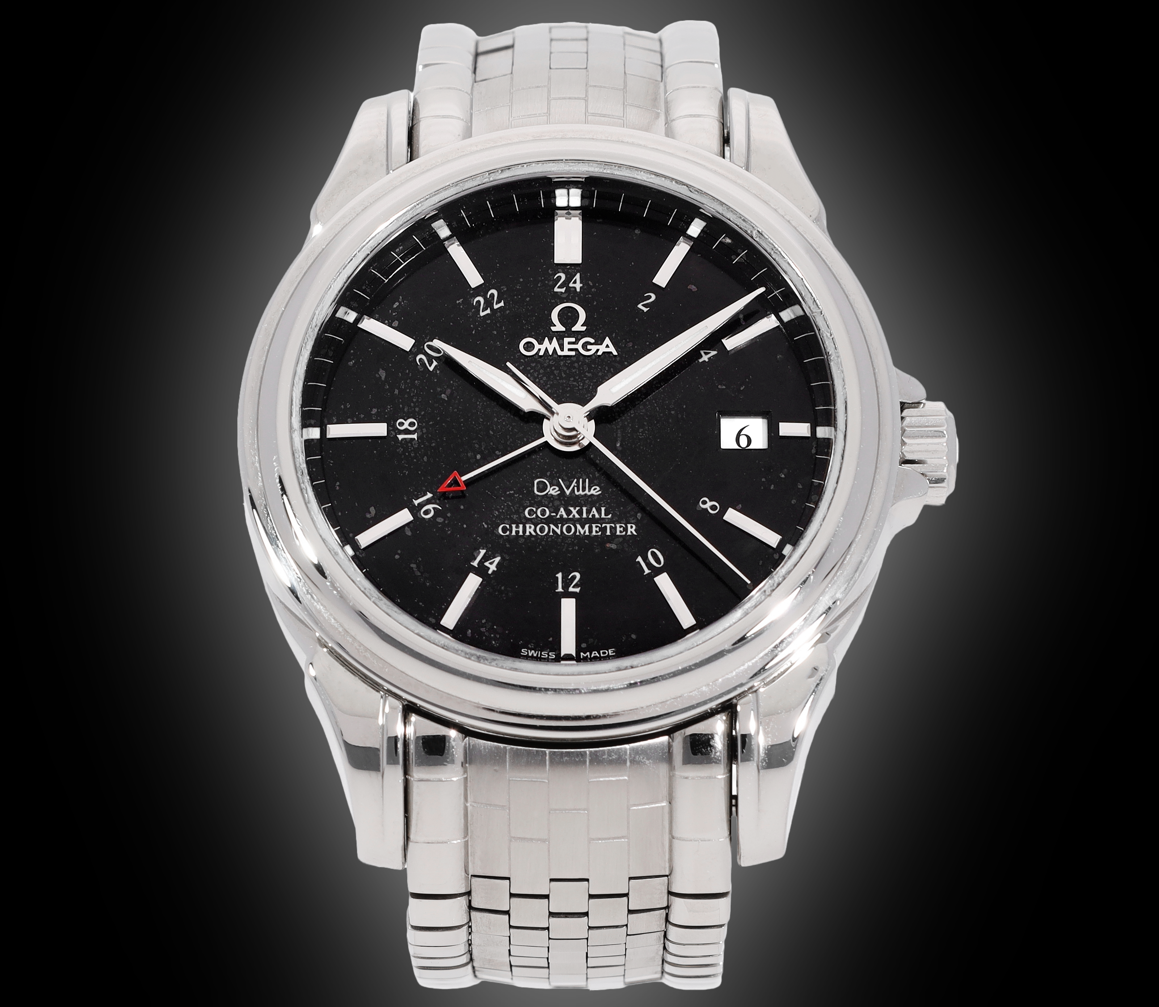 Omega De Ville 38.7 4533.51 Black Dial, Stainless Steel, GMT, Self