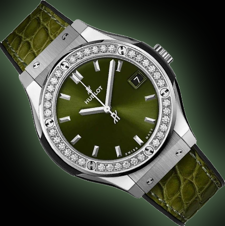 Hublot Classic Fusion 581.NX Green Dial, Ladies, 33.0 mm, Quartz