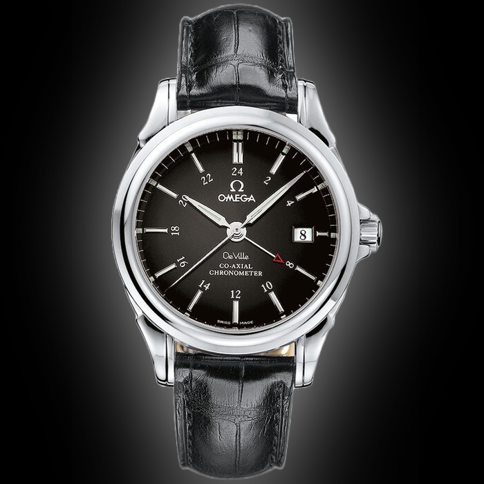 Omega De Ville 38.7 4833.51 Black Dial, Stainless Steel, Co-Axial, GMT