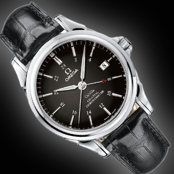 Omega De Ville 38.7 4833.51 Black Dial, Stainless Steel, Co-Axial, GMT