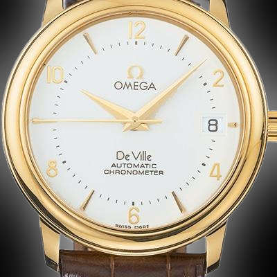Omega De Ville Prestige 4600.30 White Dial, Yellow Gold, 34.7 mm