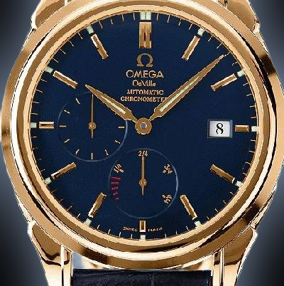 Omega De Ville 38.7 4632.80 Blue Dial, Yellow Gold, Co-Axial, Co