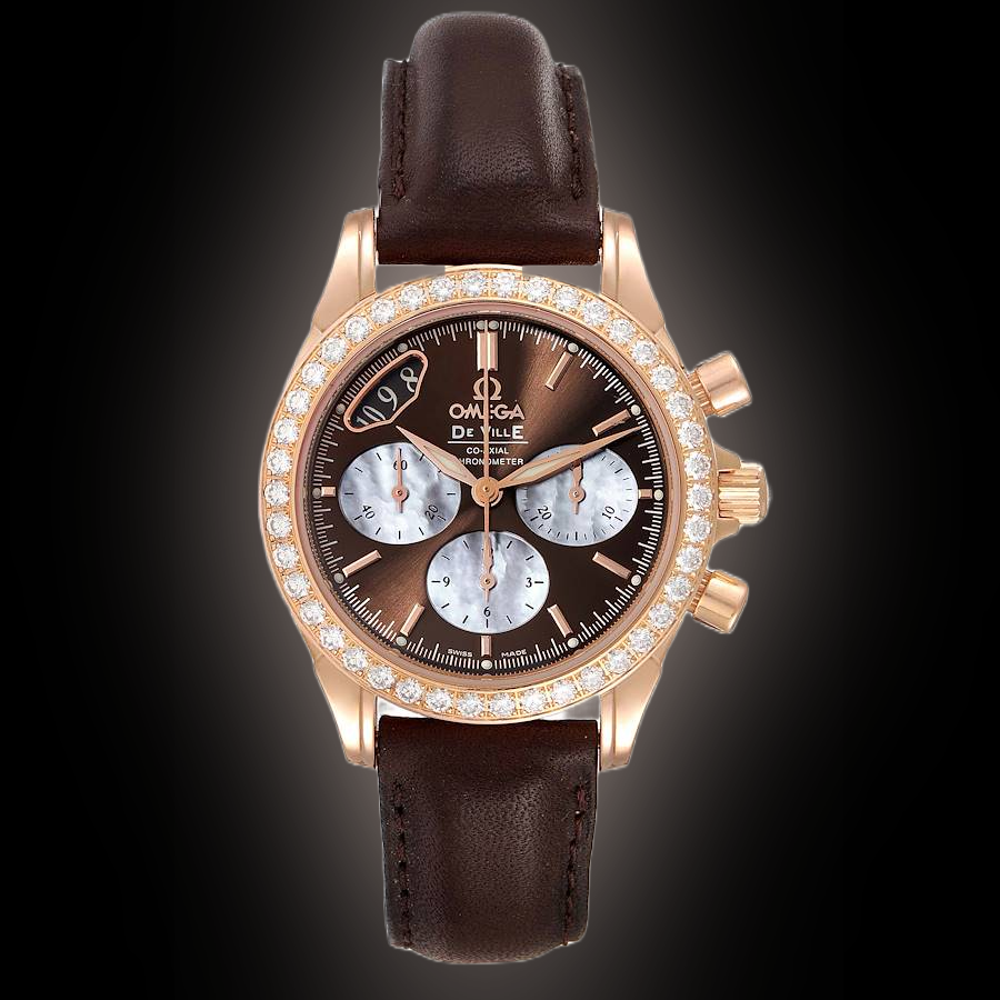 Omega De Ville 4677.60 Brown Dial, 18kt Rose Gold, Ladies Watch