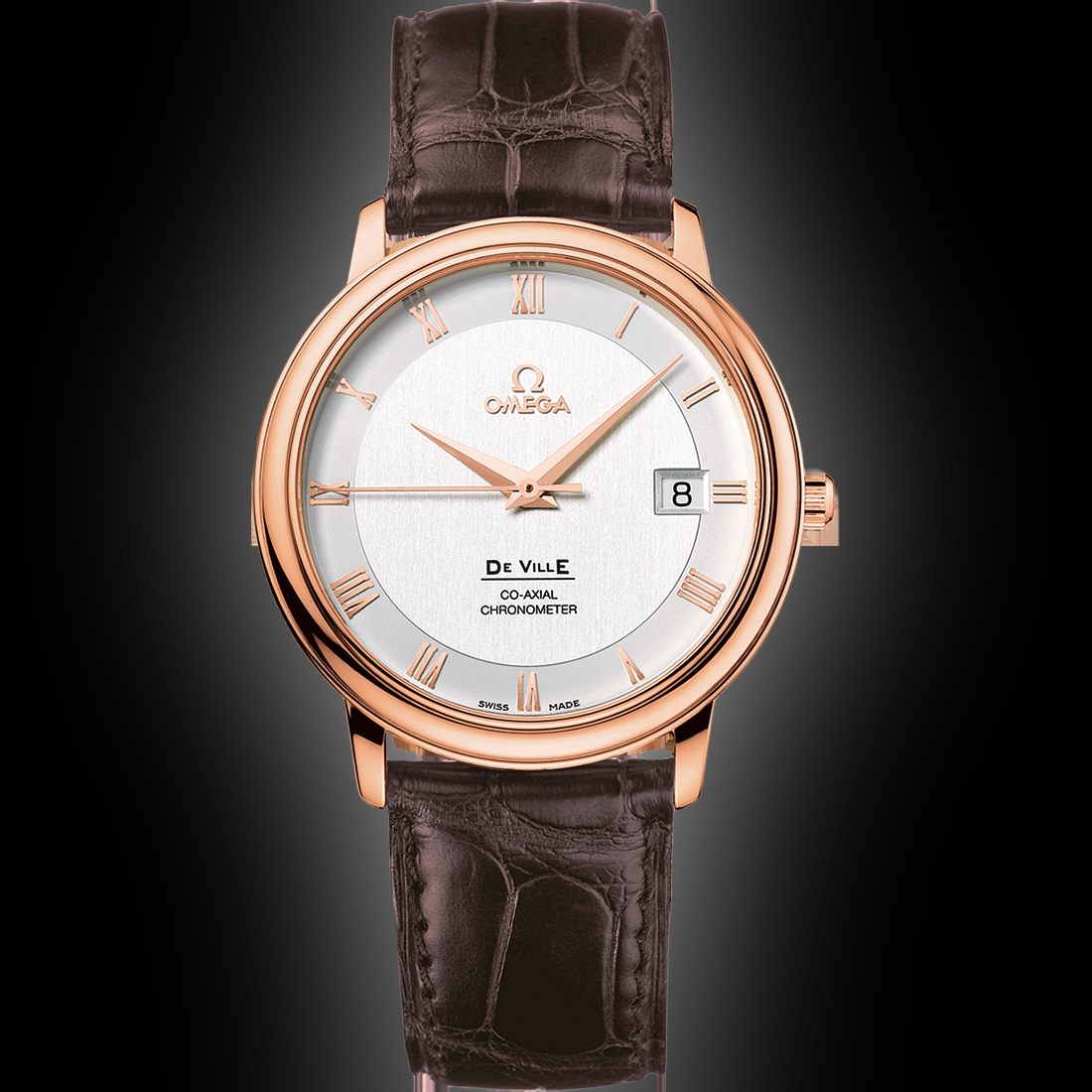 Omega De Ville Prestige 4678.31 Silver Dial, Red Gold, 36.5 mm, Co