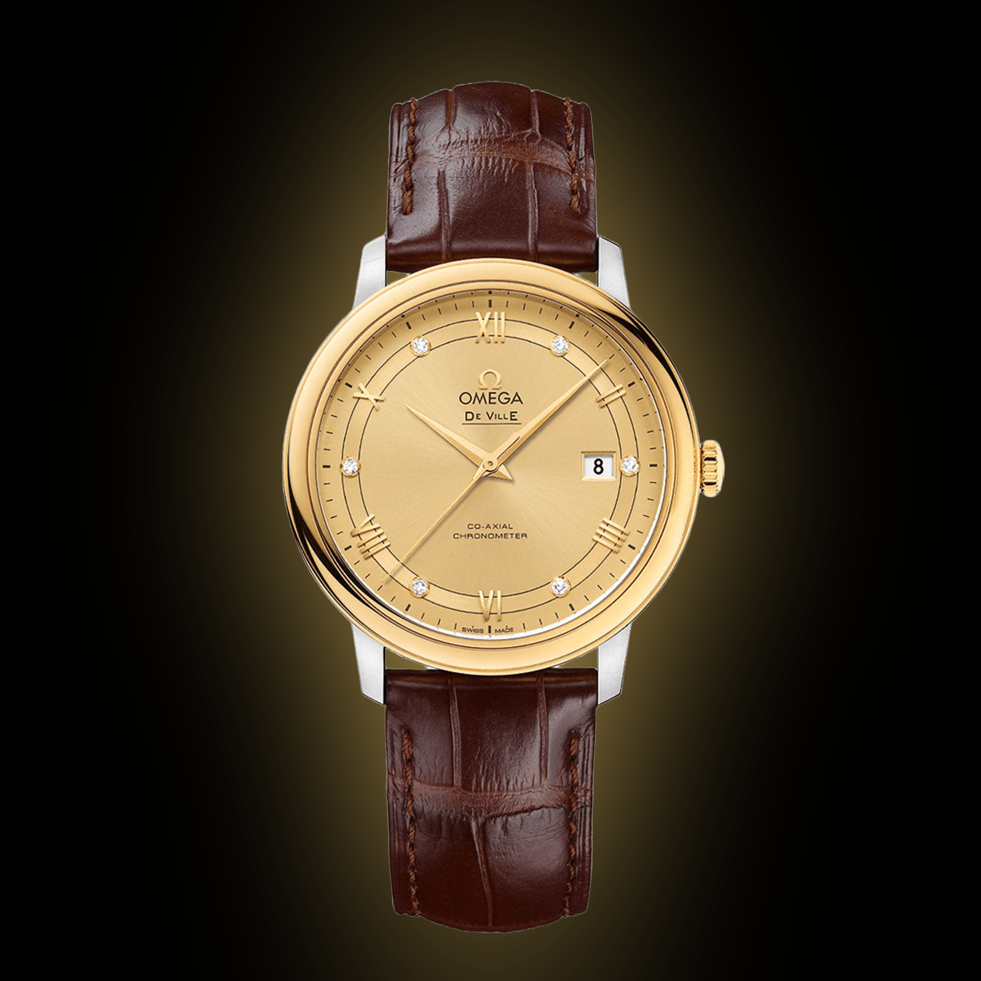 OMEGA De Ville ゴールド/ブラウン De Ville Trésor 36 mm, セドナゴールド レザーストラップ
