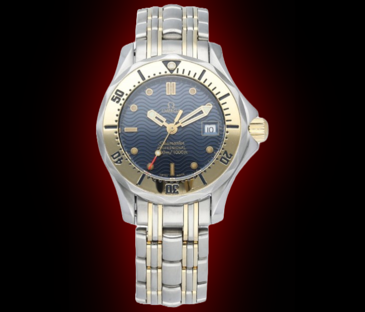Omega Seamaster Diver 300M 2382.80 Blue Dial, Yellow Gold, 28.0 mm, Quartz