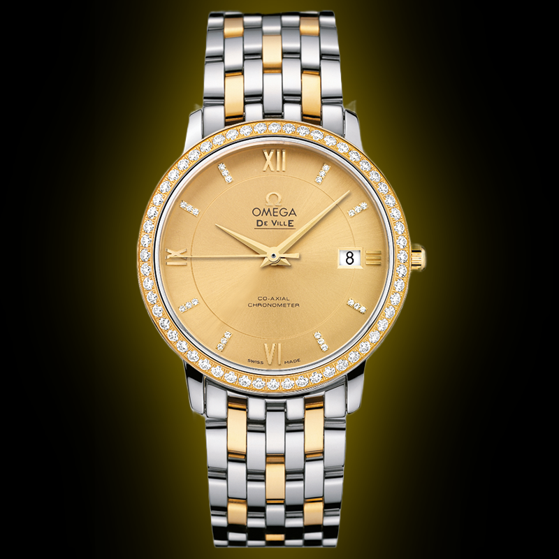 Omega De Ville Prestige Silver Dial, 18kt Rose Gold,