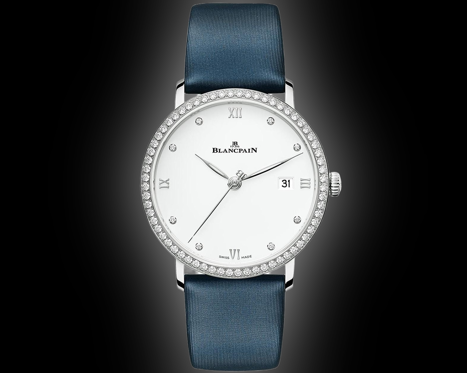 Blancpain Villeret Ultraplate 6224 White Dial, Steel, 38.0 mm, Fabric