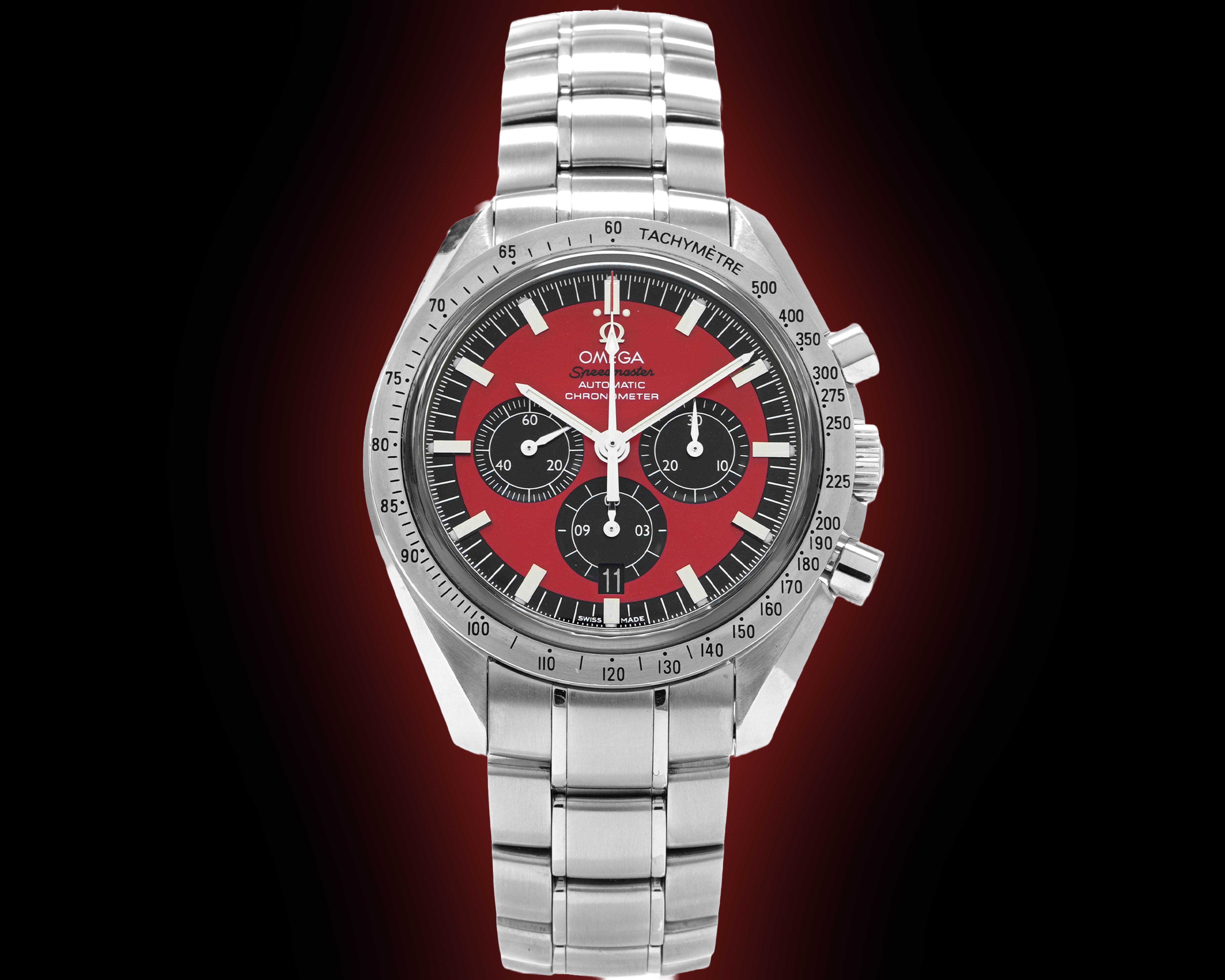 Omega Speedmaster 3506.61 Red Dial, Stainless Steel, Michael