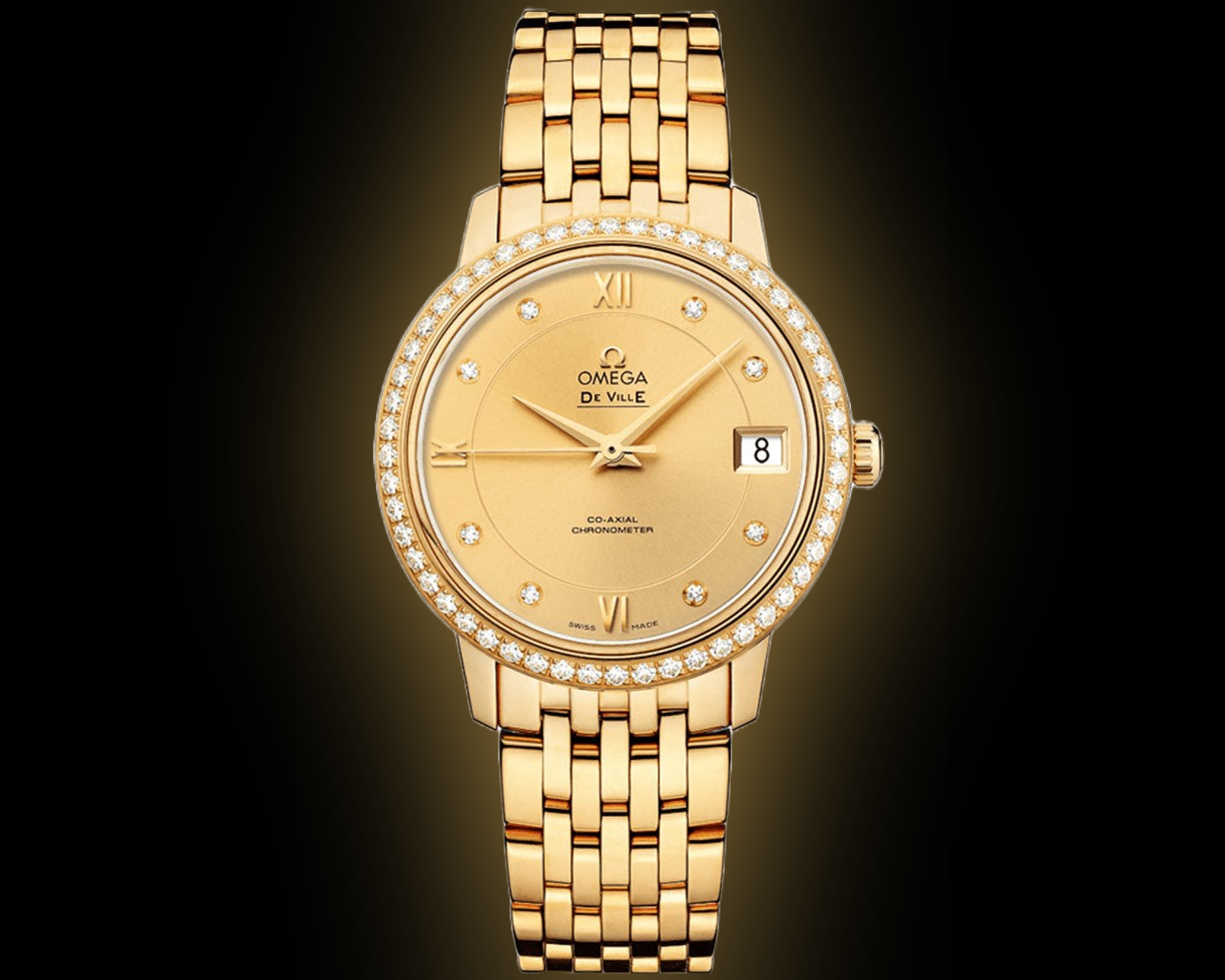 Omega De Ville Prestige 4600.11 Champagne Dial, Yellow Gold, 34.7