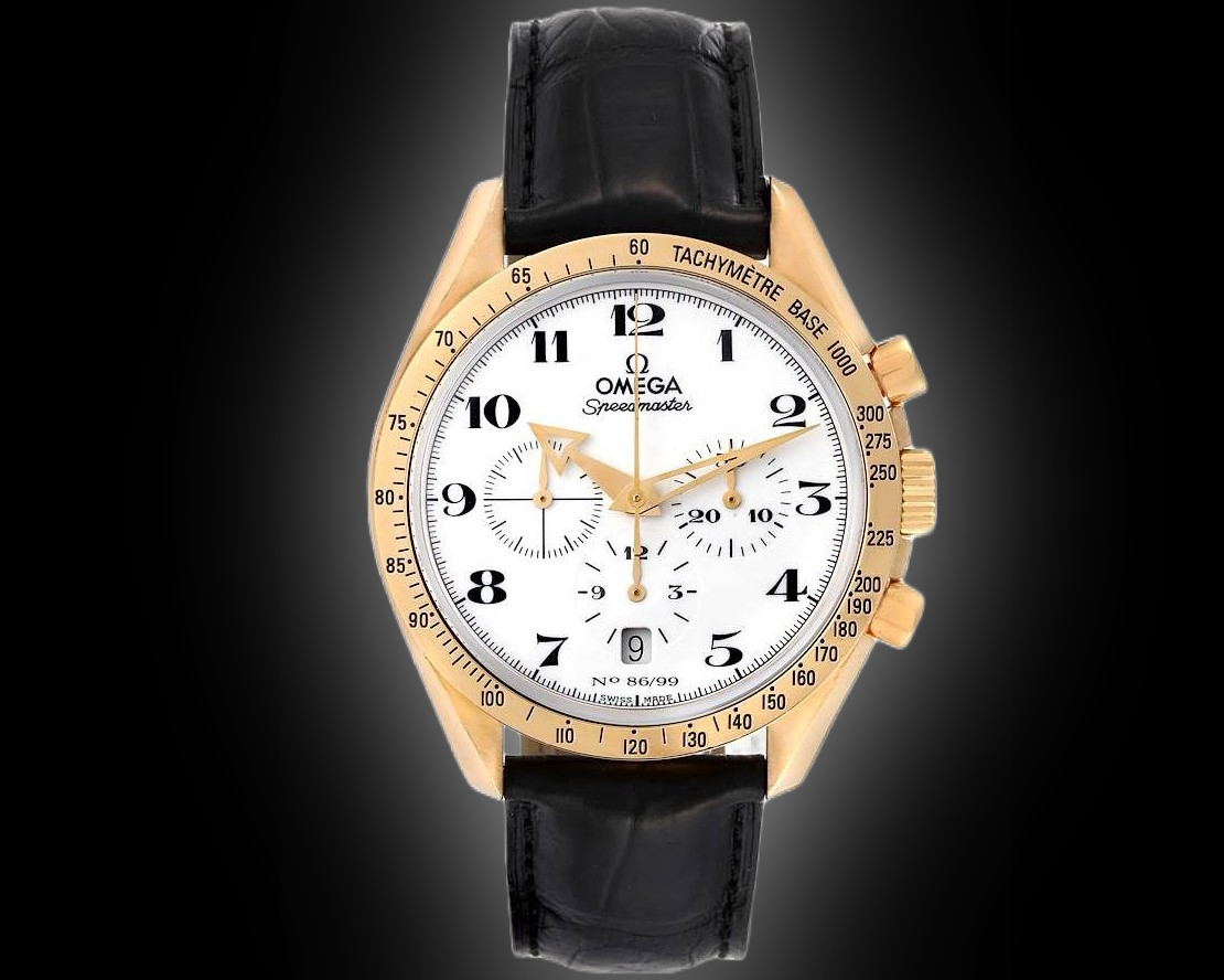 Omega Speedmaster Broad Arrow 3656.20 White Dial, Yellow Gold
