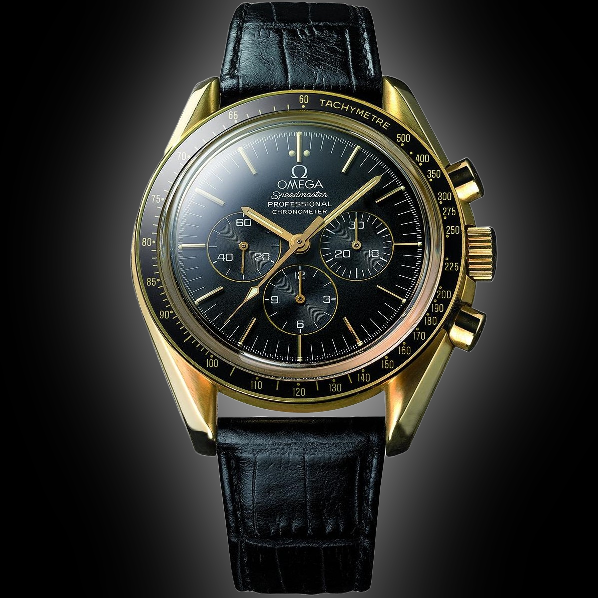 Omega Speedmaster Moonwatch 3694.50 Black Dial, Yellow Gold, 42.0 mm ...