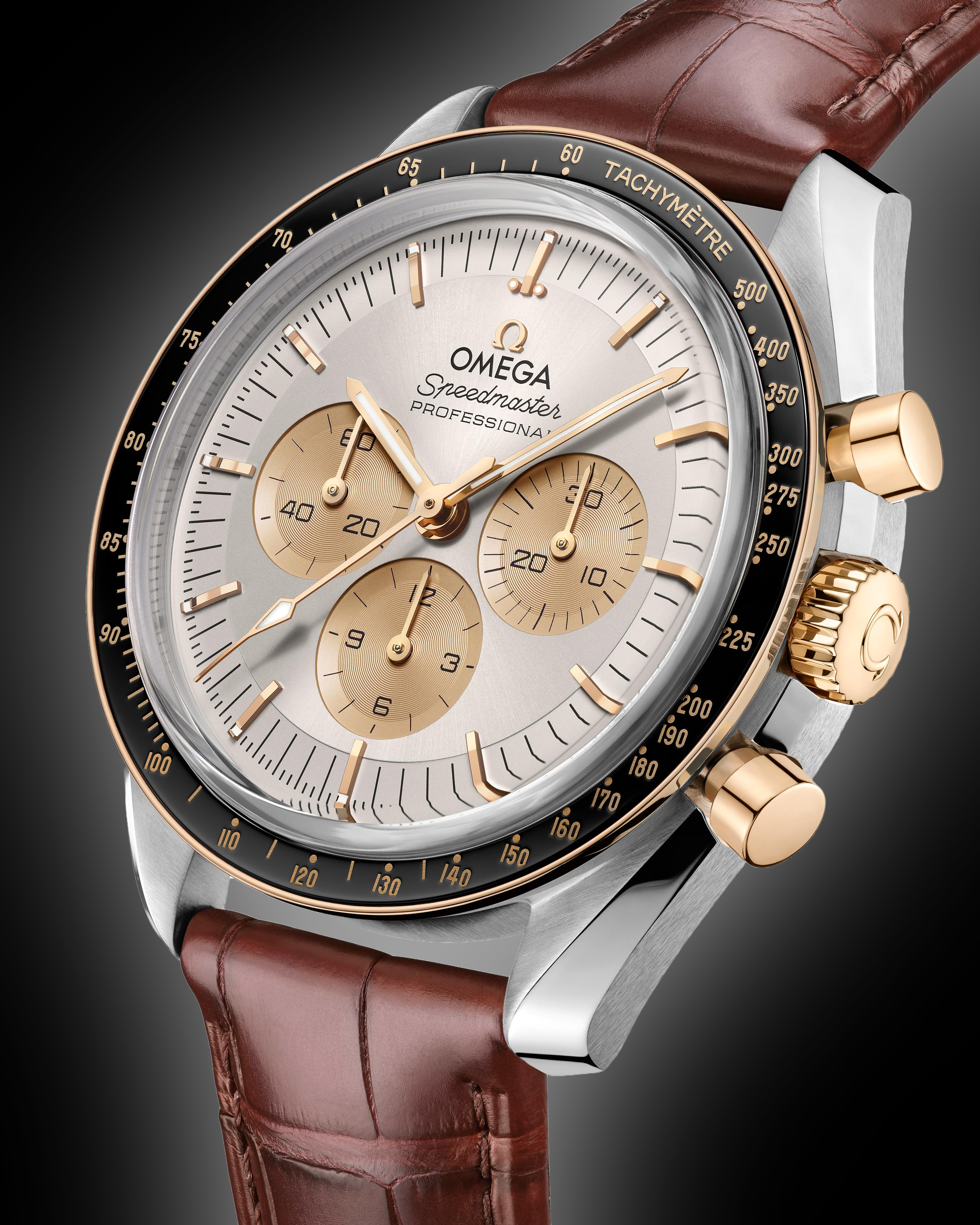 Omega Speedmaster Moonwatch 310.23 Silver Dial, 18K Moonshine Gold
