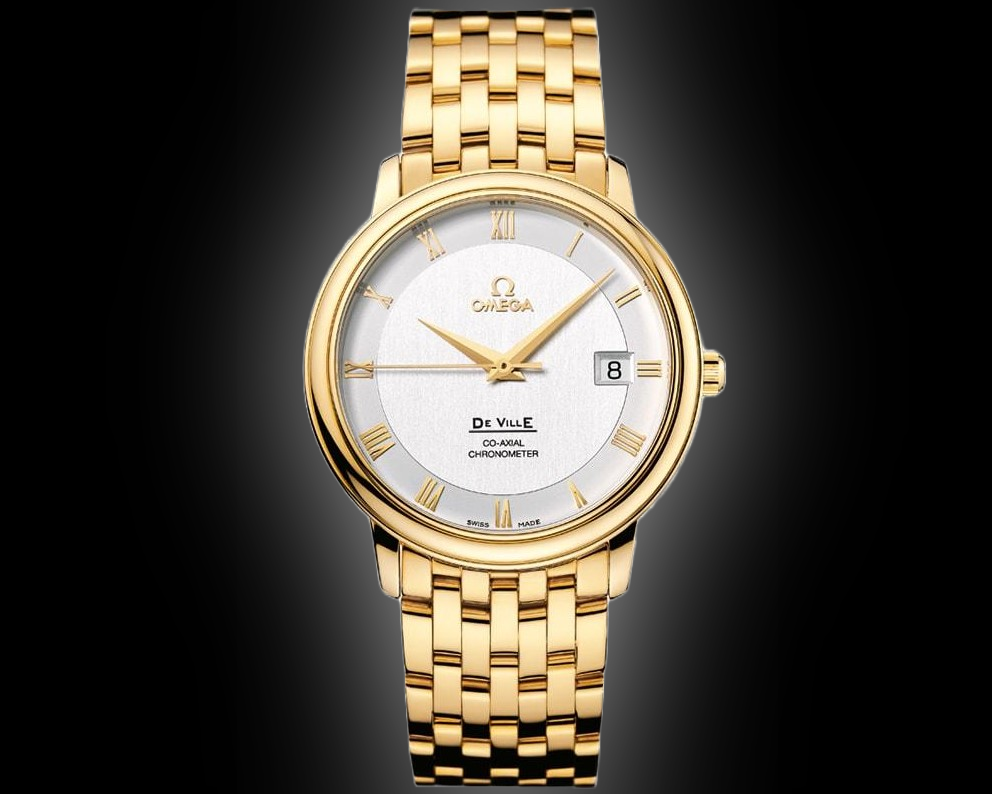 Omega De Ville 4153.31 Silver Dial, Yellow Gold, 31.2 mm, Jump Hour