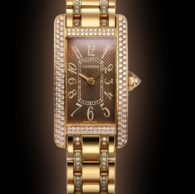Cartier Tank Americaine 2482 Brown Dial, 18kt Yellow Gold  display picture 3
