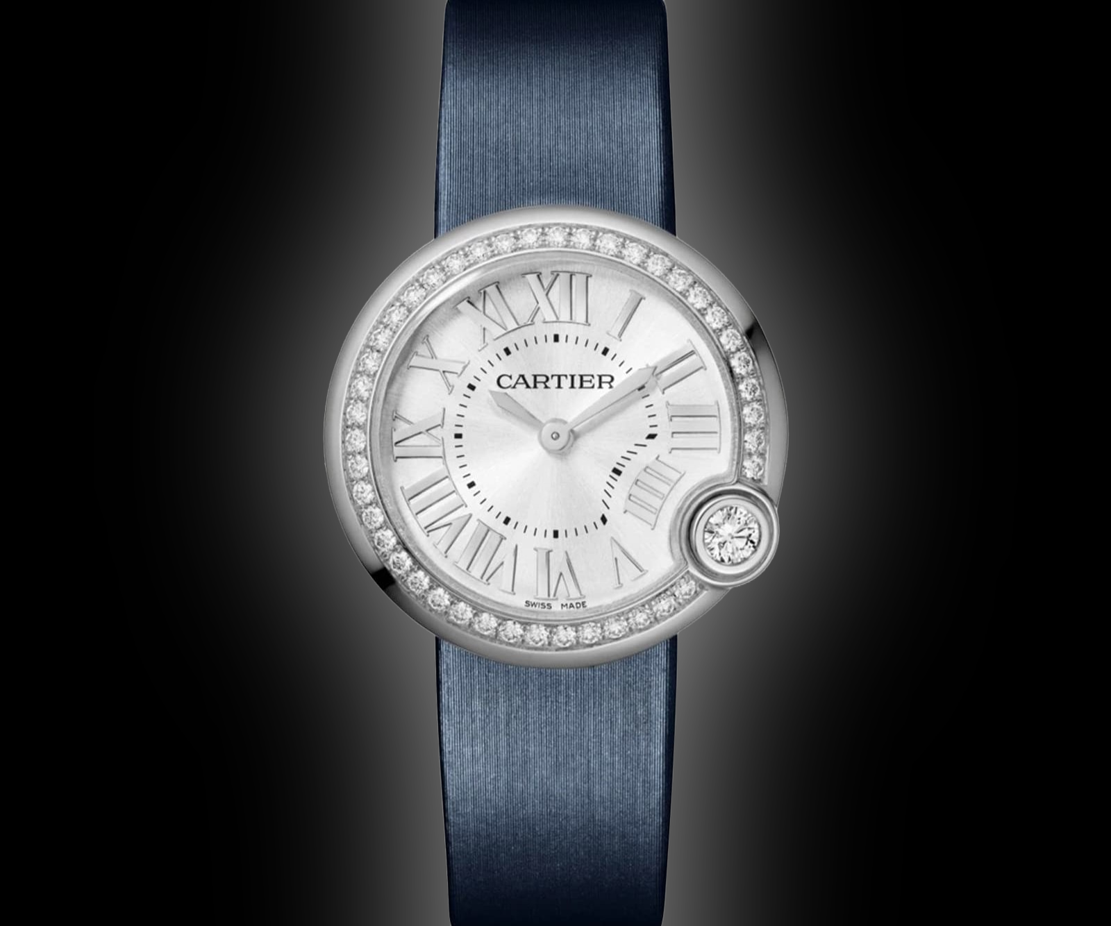 BALLON BLANC DE CARTIER QUARTZ STEEL CASE RED LEATHER