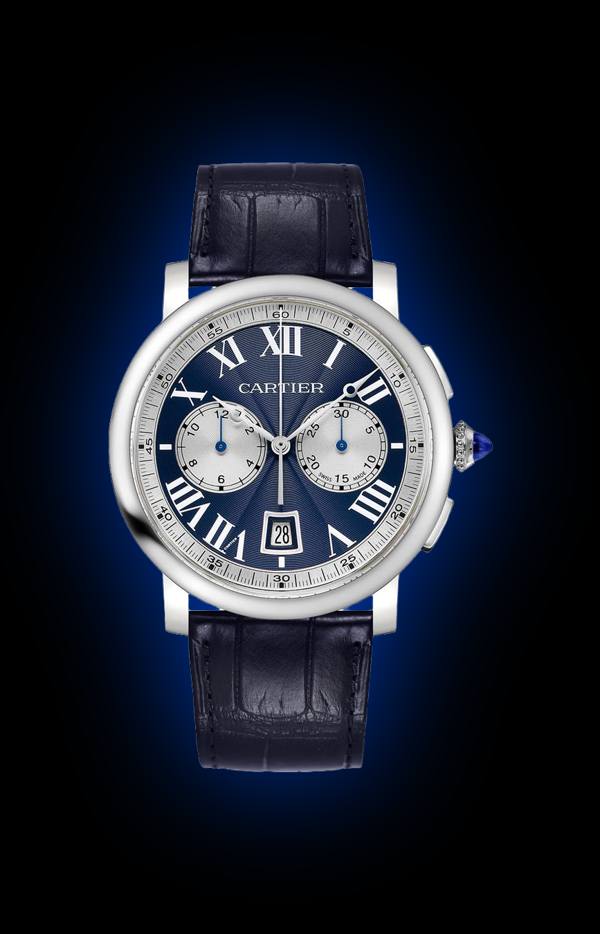 Cartier Rotonde de Cartier W155 Blue Dial, White Gold, 40.0 mm, Chronograph