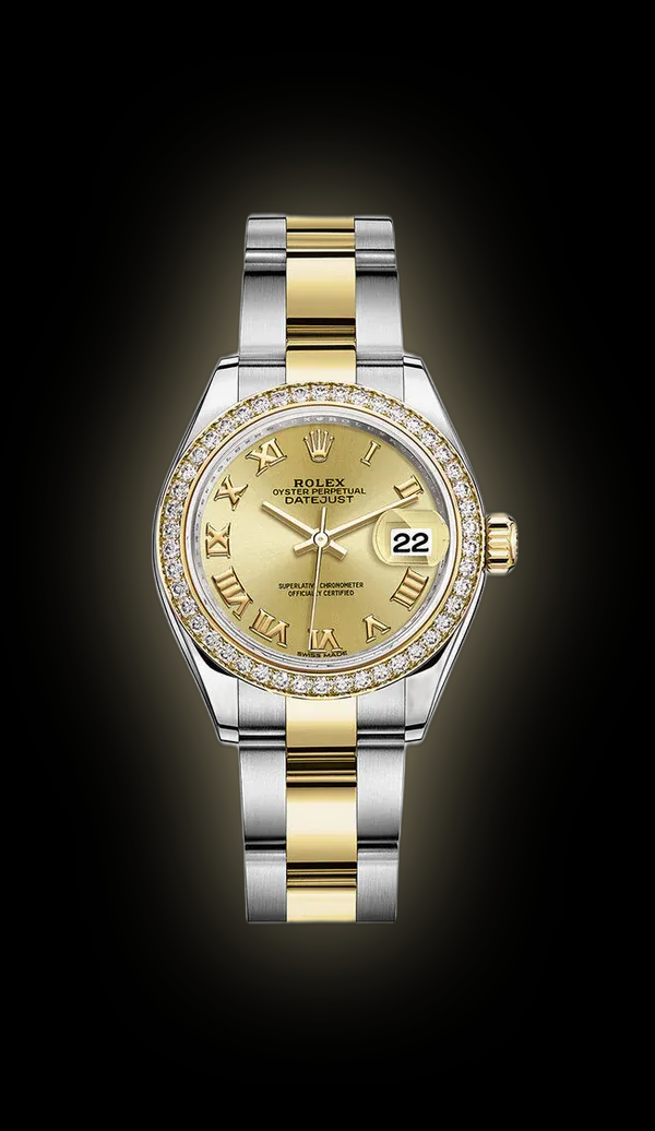 Rolex Lady-Datejust 279383 Champagne Dial, 18k Yellow Gold,