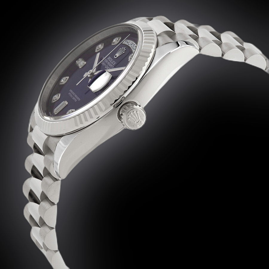 Rolex Day-Date 36 128239 Blue Ombré Dial, 18 kt White Gold, 36.0