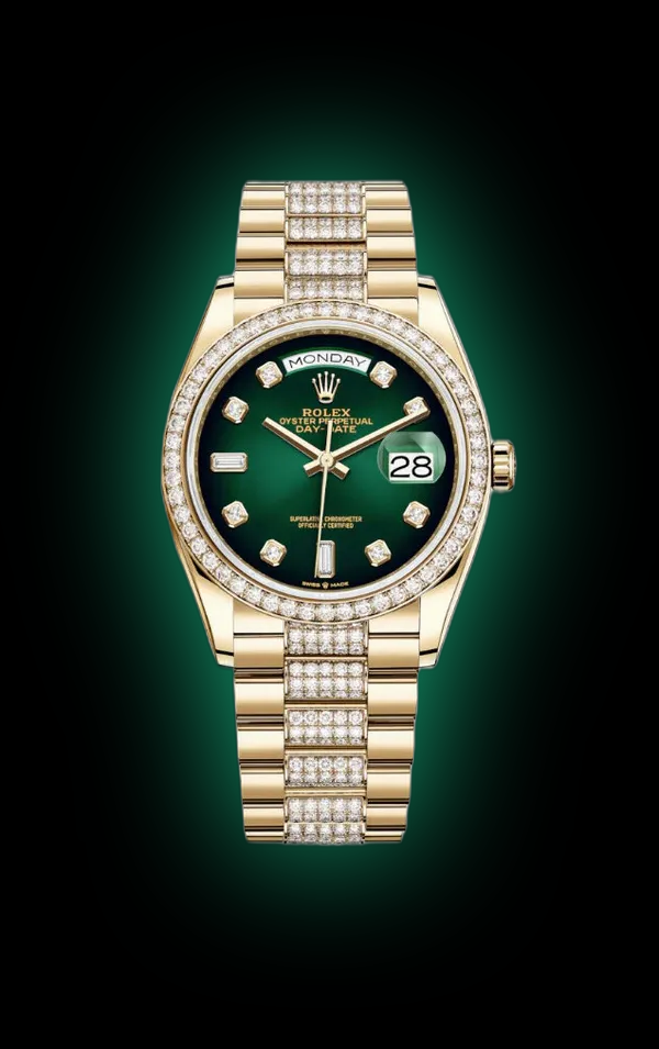 Rolex Day-Date 36 128348 Green Dial, 18kt Yellow Gold, Self - Main Image