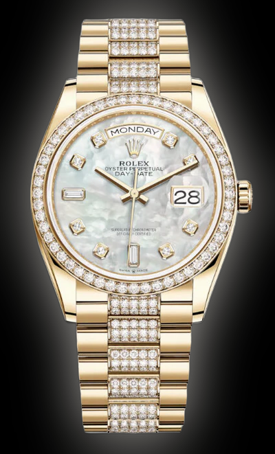 Eighteen diamonds mark the hours watch featuring a mother-of-pearl dial. Mother-of-Pearl Watch Dials - Elite Traveler main image 4