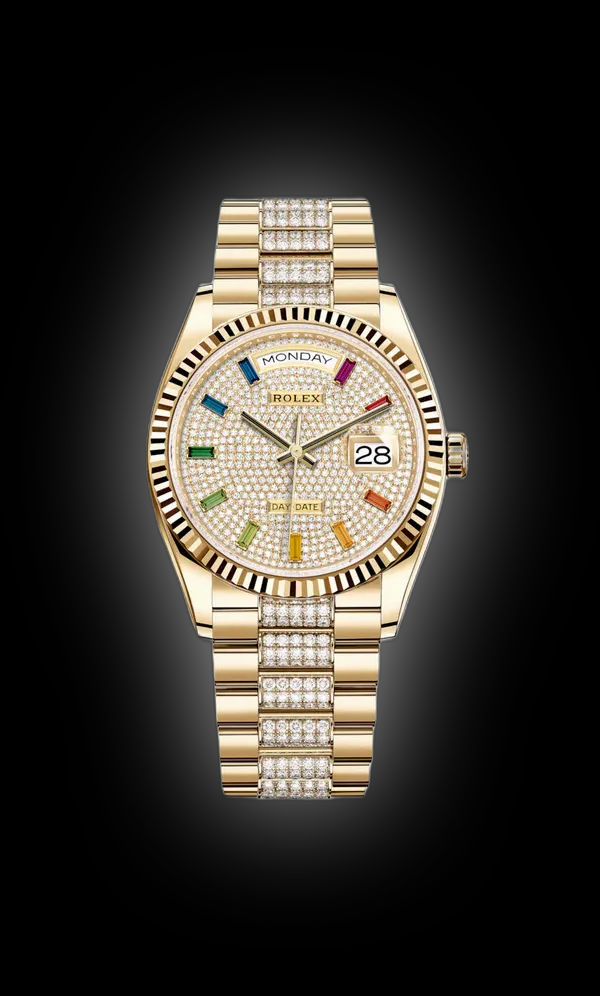 Rolex Day-Date 36 128238 Diamond Pave Dial, 18kt Yellow Gold, 36.0 mm ...