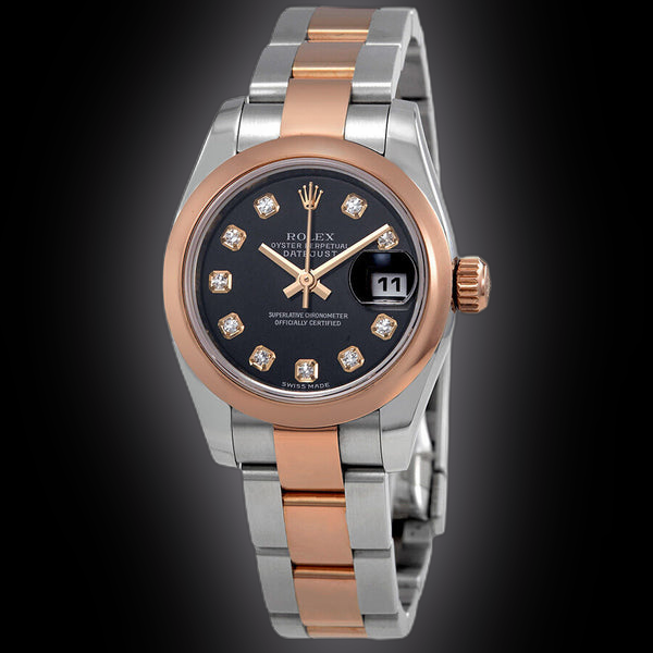Rolex Lady-Datejust 179161 Black Dial, Stainless Steel, 26.0 mm