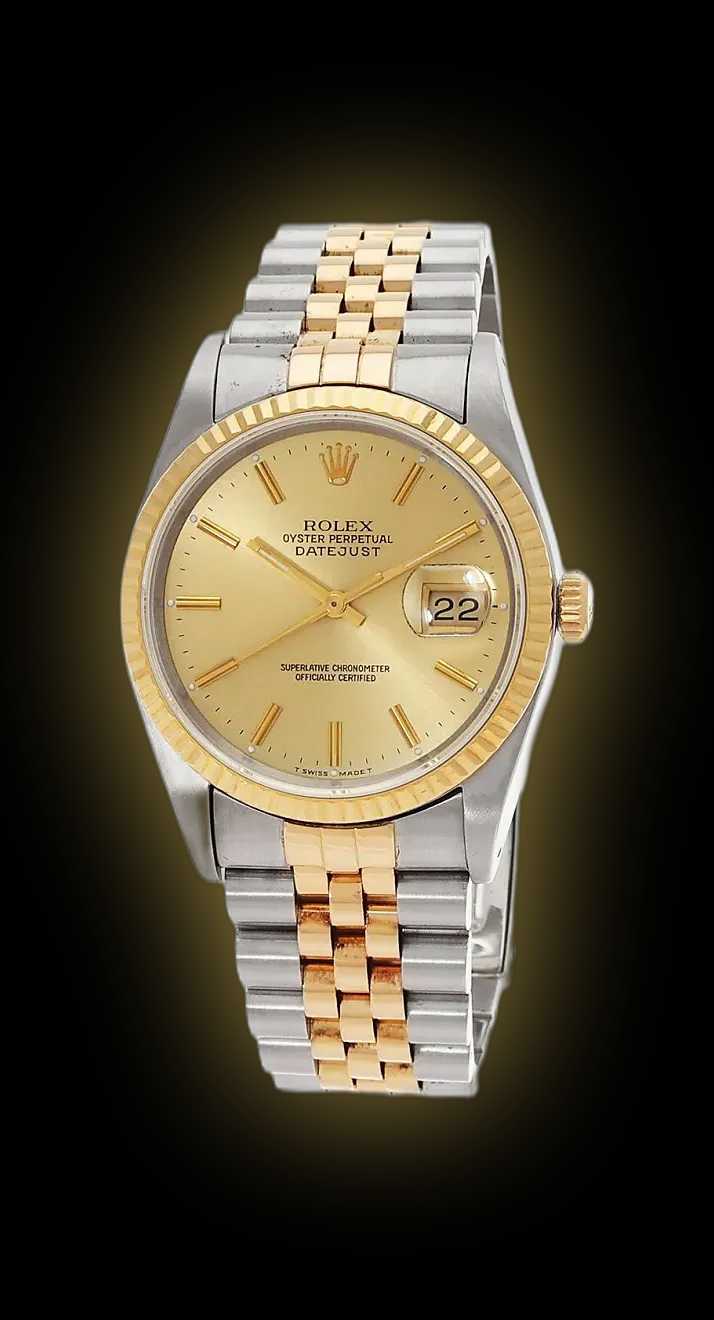 Rolex Datejust 16233 Gold Dial, Stainless Steel, mm