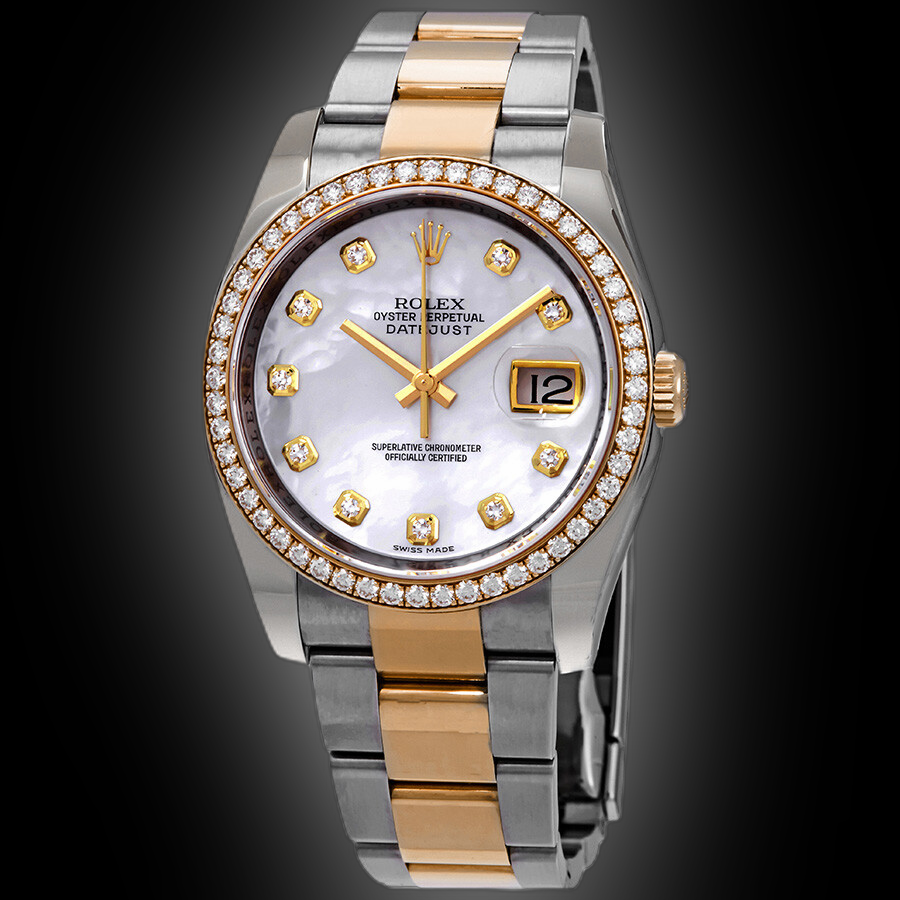 Rolex Datejust 36 116243 Mother of Pearl Dial, 18kt Yellow Gold