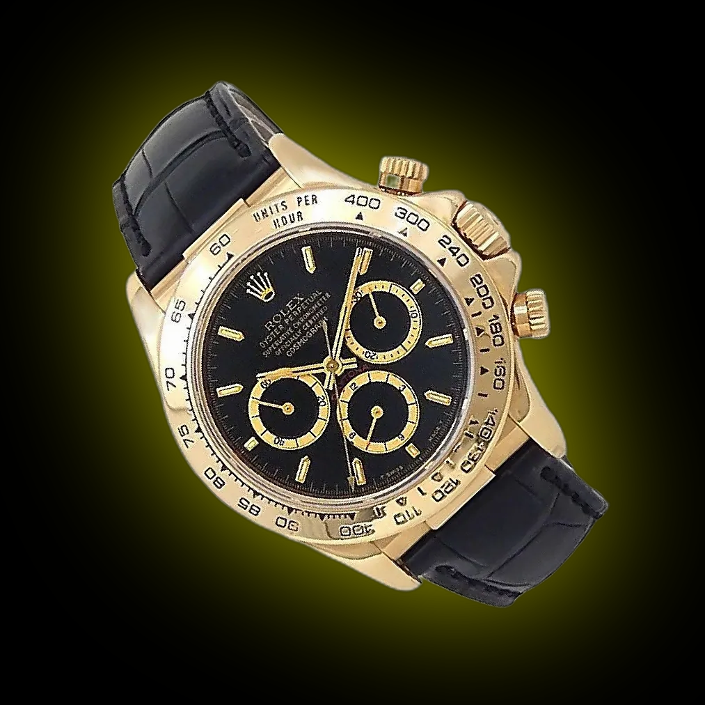 Rolex Cosmograph Daytona 16518 Black Dial, 18kt Yellow Gold