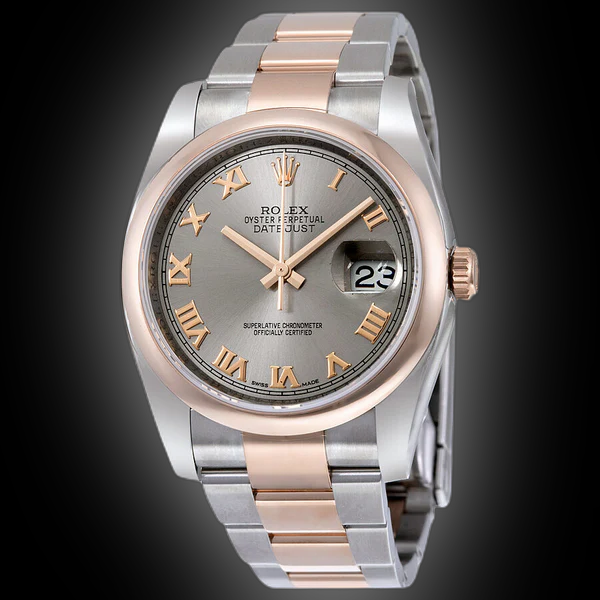 DARS 60個 Rolex Datejust 36 116201 Black Dial, 18kt Everose Gold, 36.0