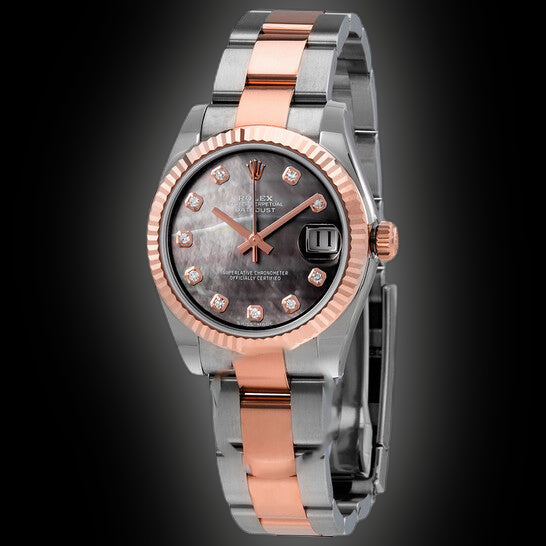 Rolex Lady-Datejust 31 178271 Black Mother of Pearl Dial, 18 ct
