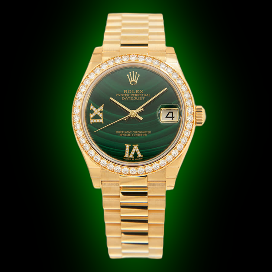Rolex Datejust 31 278288 Malachite Dial, 18kt Yellow Gold, Self Winding ...