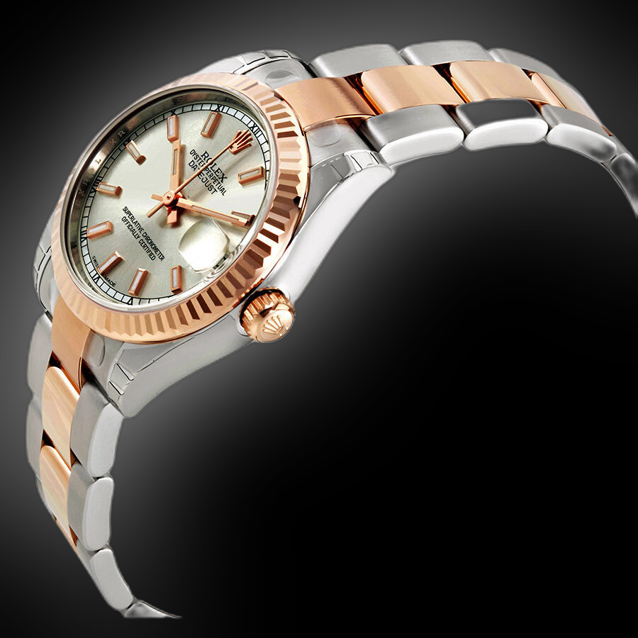 Rolex Lady-Datejust 31 178271 Silver Dial, 18kt Everose Gold, 31.0