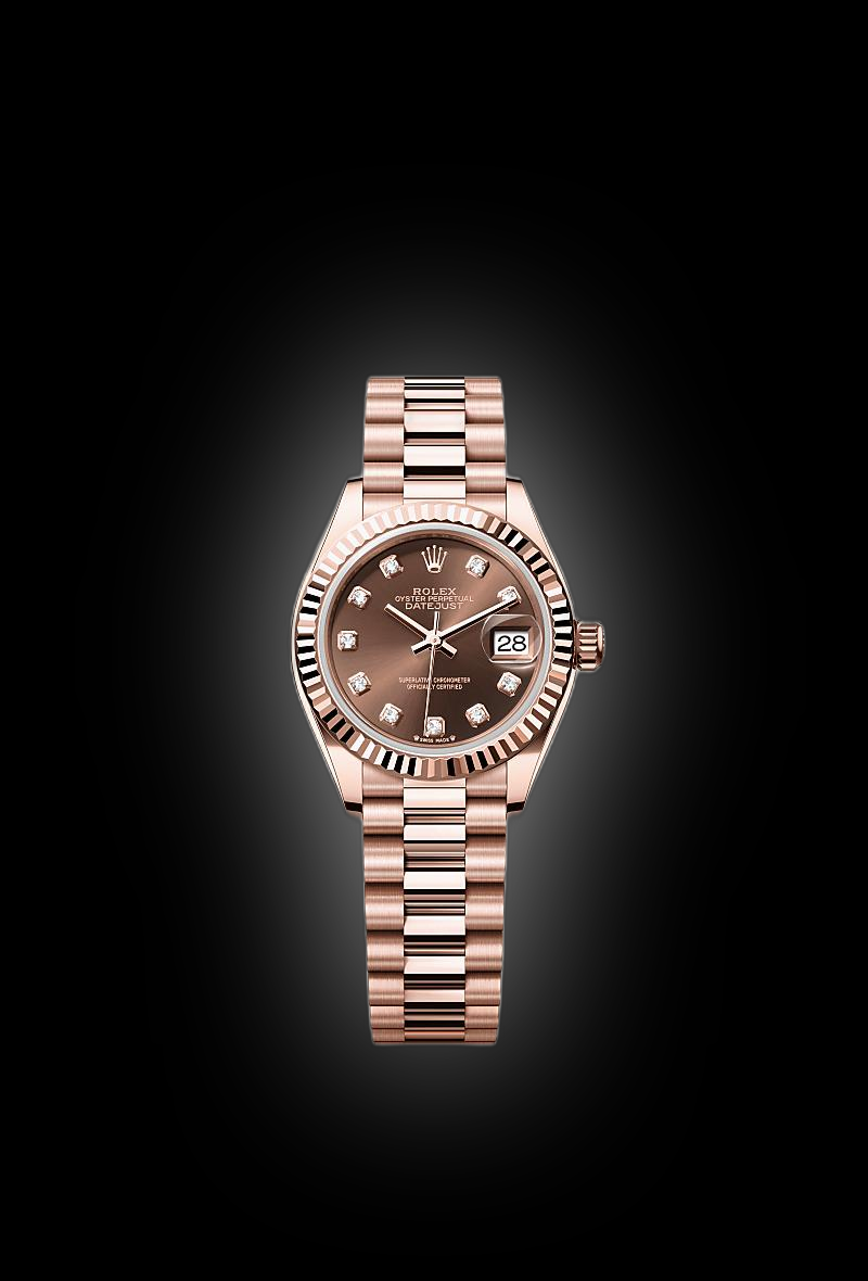 Rolex Lady-Datejust 28 279175 Chocolate Dial, 18 kt Everose Gold, 28.0 ...