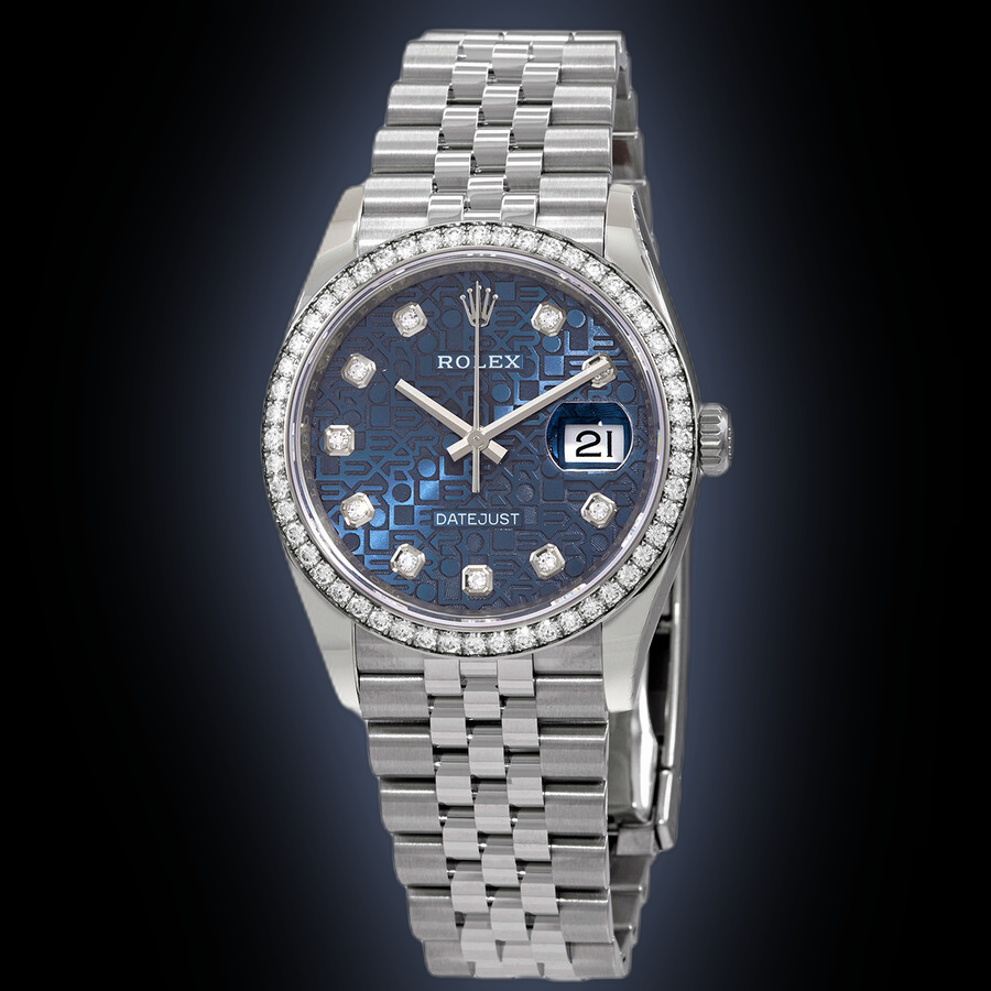 アクセサリー BLUE Rolex Datejust 36 126284 Blue Jubilee Dial, Stainless Steel