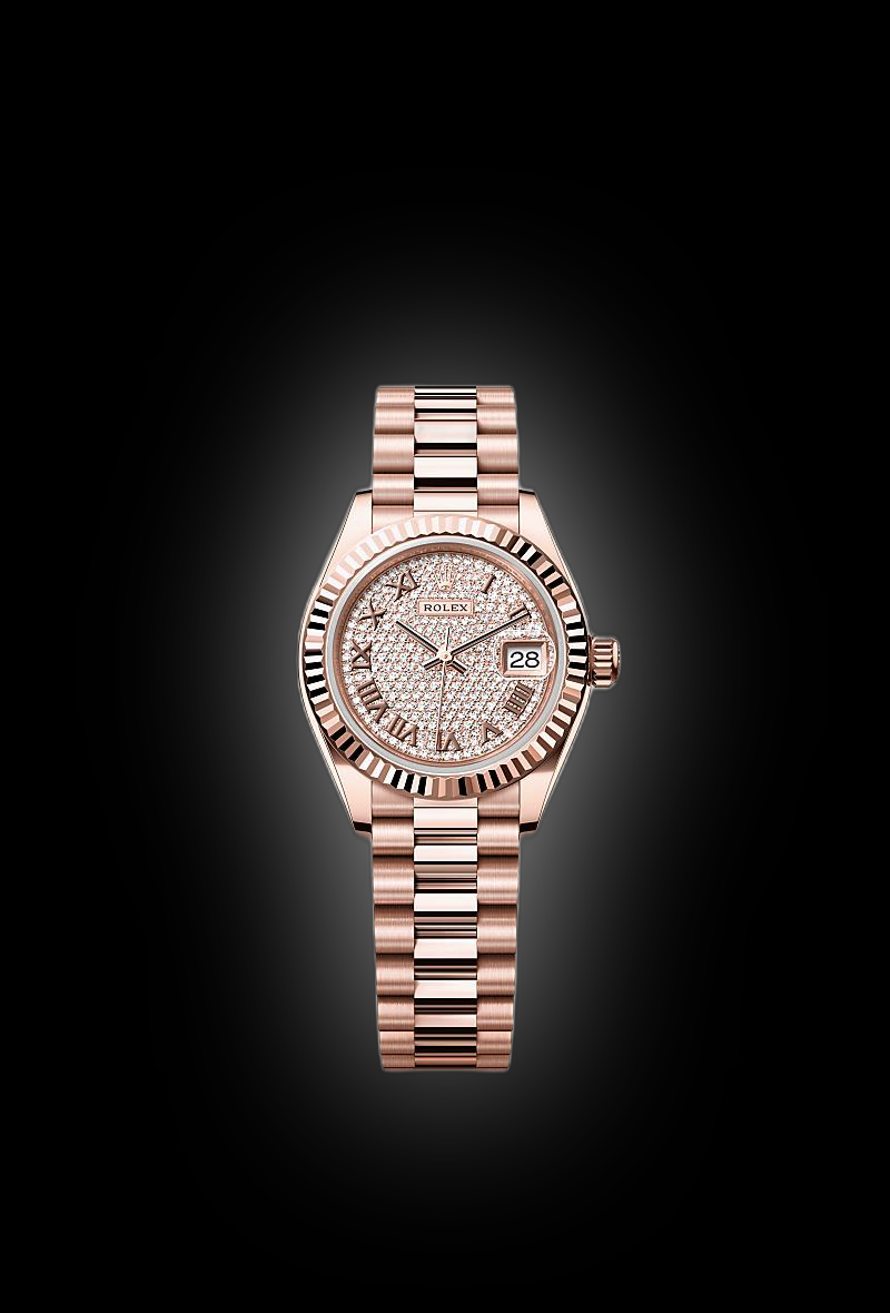 Rolex Lady-Datejust 28 279175 Diamond-Paved Dial, 18 kt Everose Gold ...