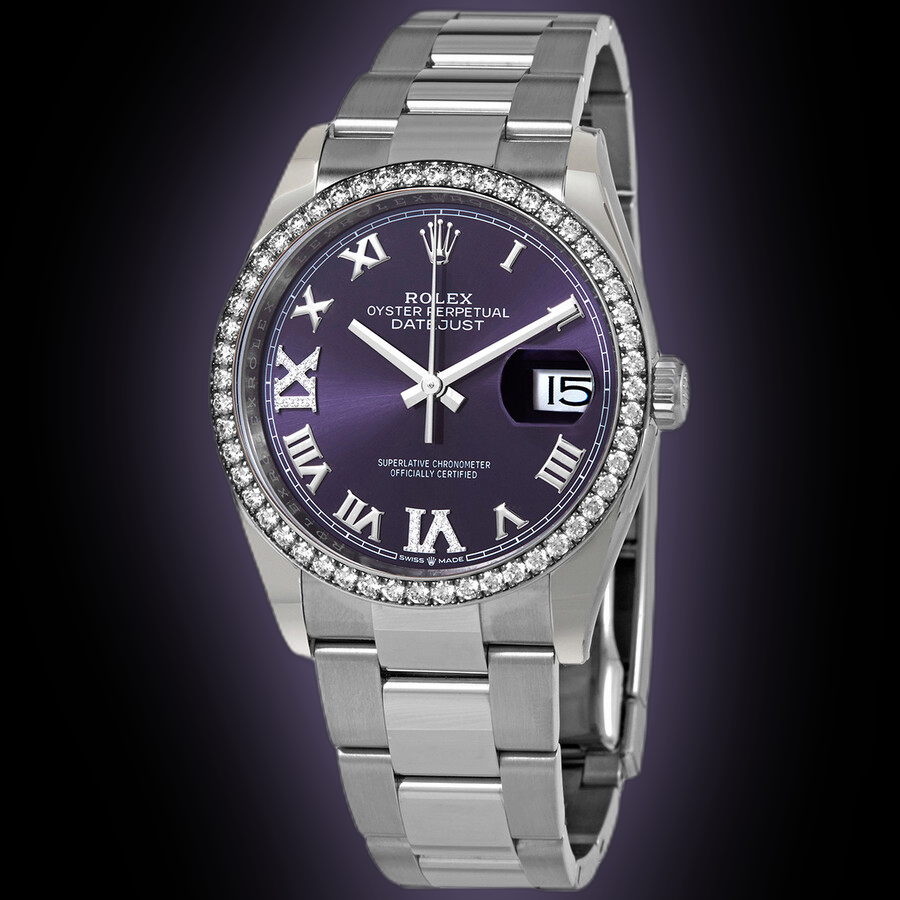 Rolex Datejust 36 126284 Aubergine Dial, Stainless Steel, Oyster