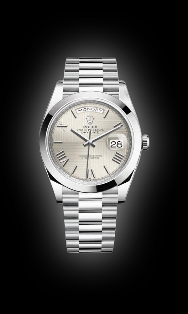 Rolex Day-Date 40 228206 Silver Dial, Platinum, 40.0 mm, Men's Watch