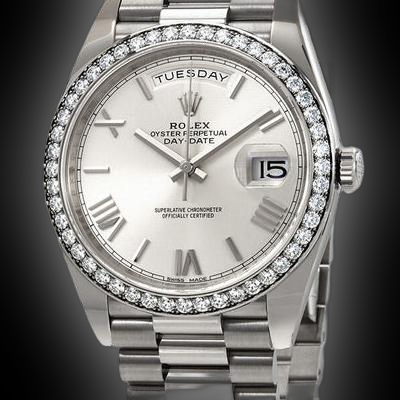 Rolex Day-Date 228349 Silver Dial, 18kt White Gold, President