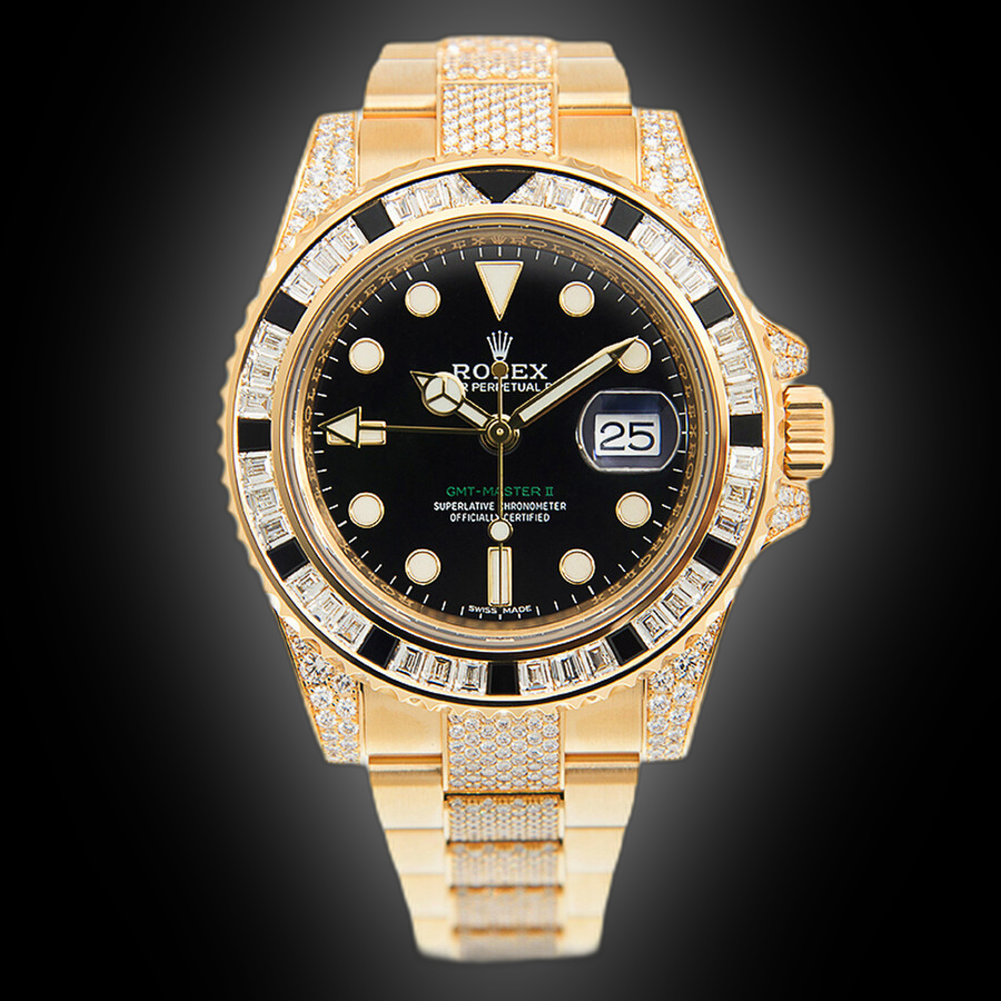 Rolex GMT-Master II 116758 Black Dial, 18kt Yellow Gold, GMT