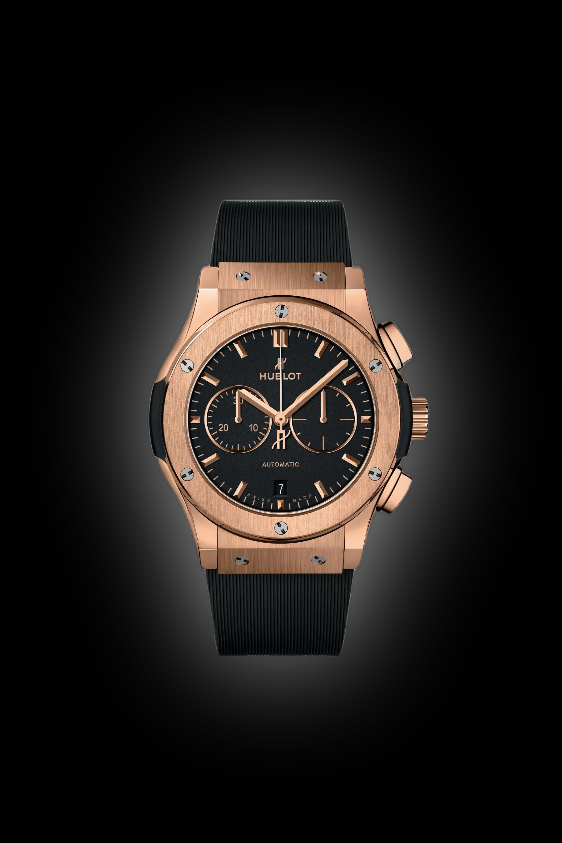 Hublot Classic Fusion 541.OX Black Dial, 18 Carat Rose Gold, 42.0