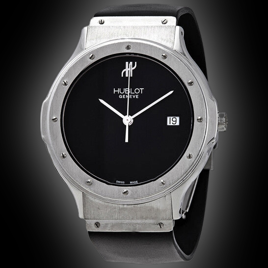 Hublot MDM Classic SSラバー Hublot Exclusives 1523.1 Black Dial, Stainless Steel, 36.0 mm, Quartz