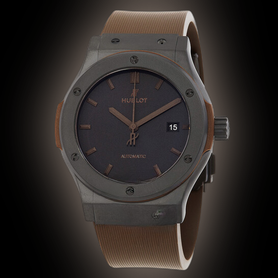 その他 bellva Hublot Classic Fusion Silver Dial Black Leather Band 18
