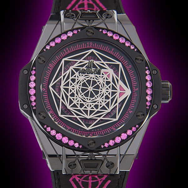 Hublot Big Bang Sang Bleu 465.CS Pink Dial, Black Ceramic, 39.0 mm