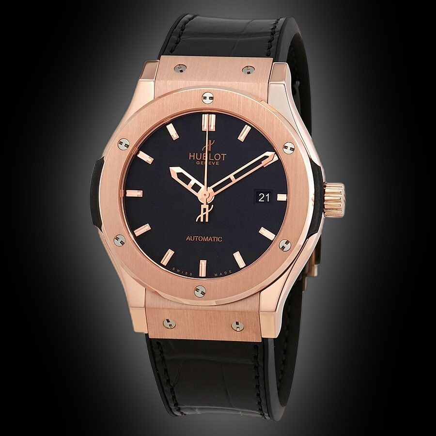 Hublot Classic Fusion Black Dial, 18kt Rose Gold, mm